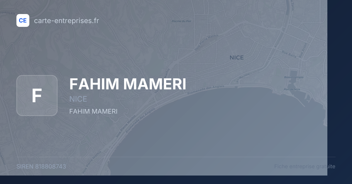 FAHIM MAMERI — 818808743 — fiche entreprise