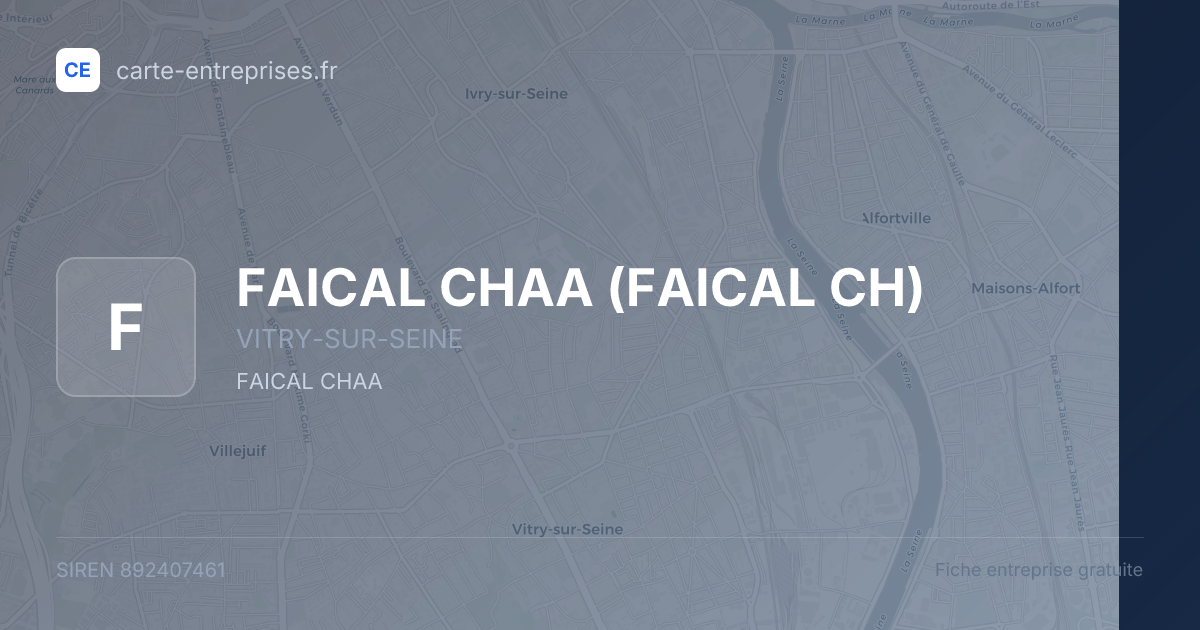 FAICAL CHAA (FAICAL CH) — 892407461 — fiche entreprise