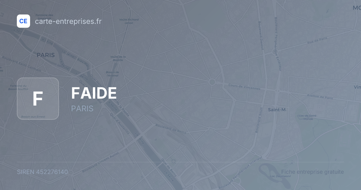 FAIDE — 452276140 — fiche entreprise