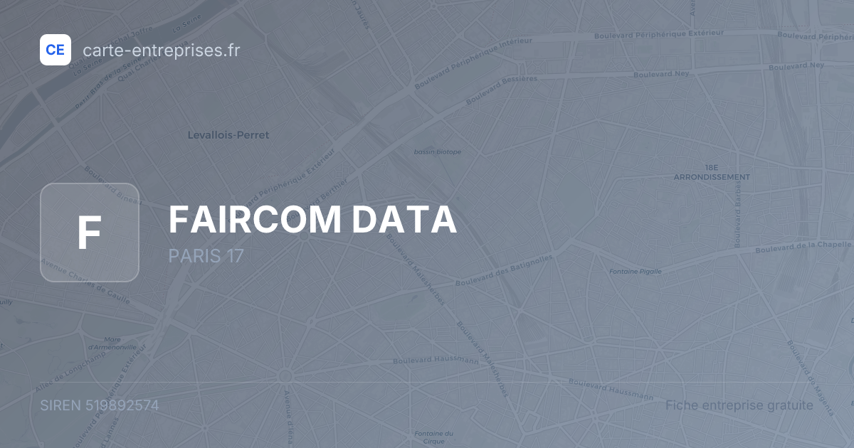 FAIRCOM DATA — 519892574 — fiche entreprise