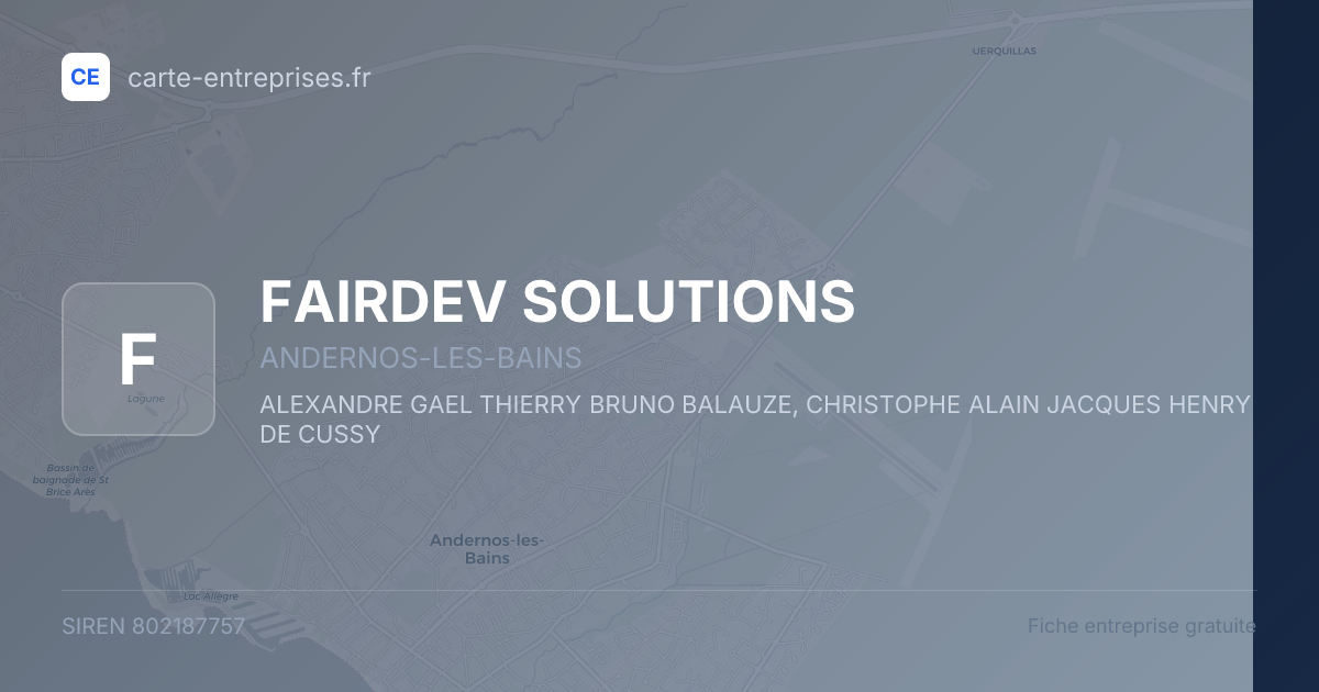 FAIRDEV SOLUTIONS — 802187757 — fiche entreprise