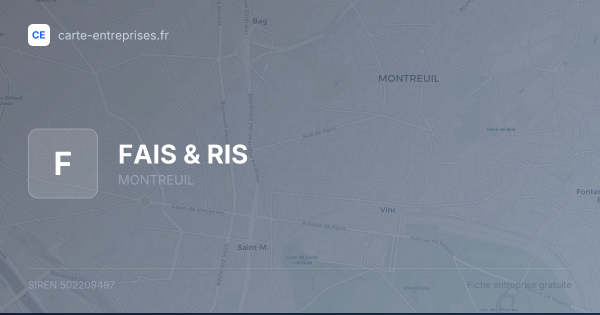 FAIS & RIS — 502209497 — fiche entreprise