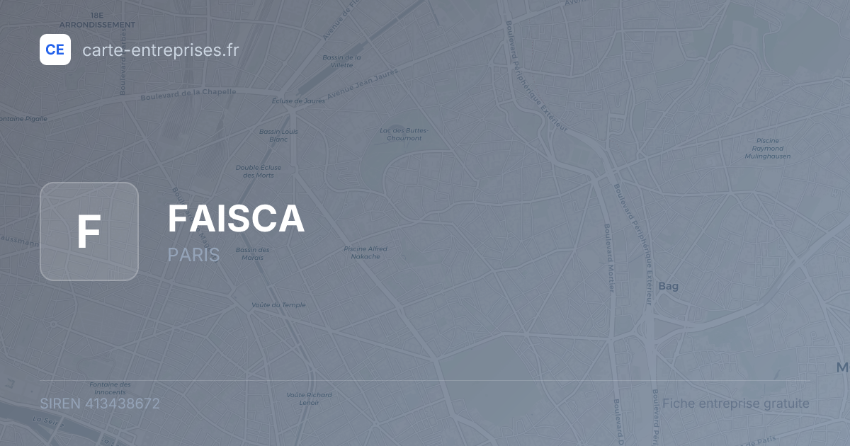 FAISCA — 413438672 — fiche entreprise