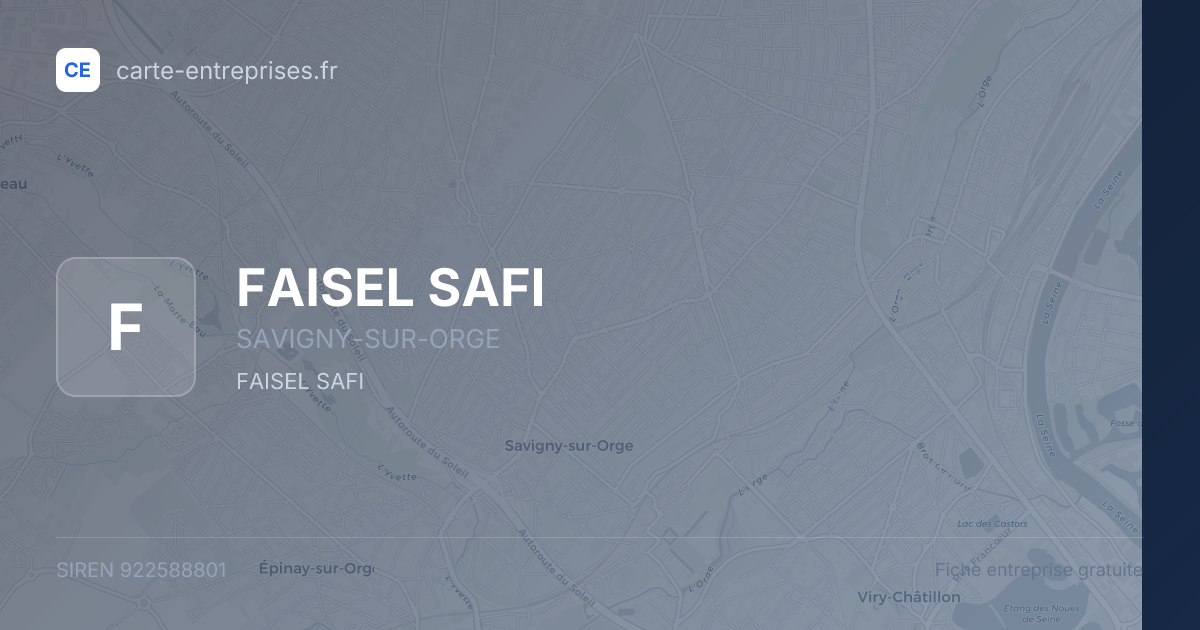 FAISEL SAFI — 922588801 — fiche entreprise