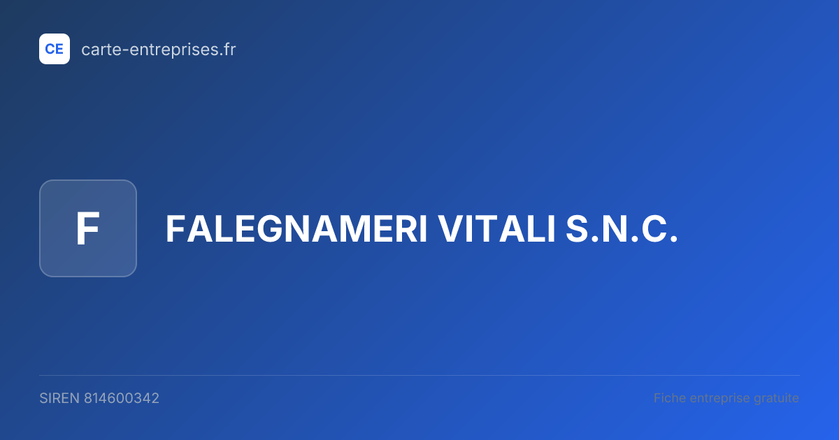 FALEGNAMERI VITALI S.N.C. — 814600342 — fiche entreprise