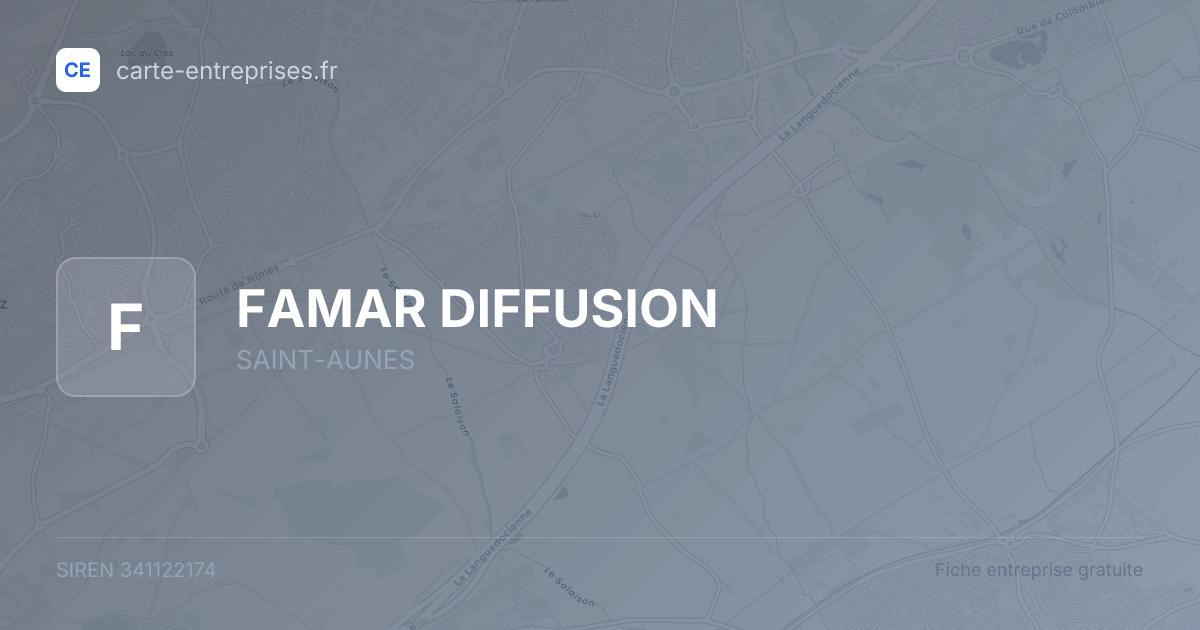 FAMAR DIFFUSION — 341122174 — fiche entreprise
