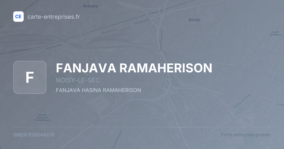FANJAVA RAMAHERISON — 928044676 — fiche entreprise
