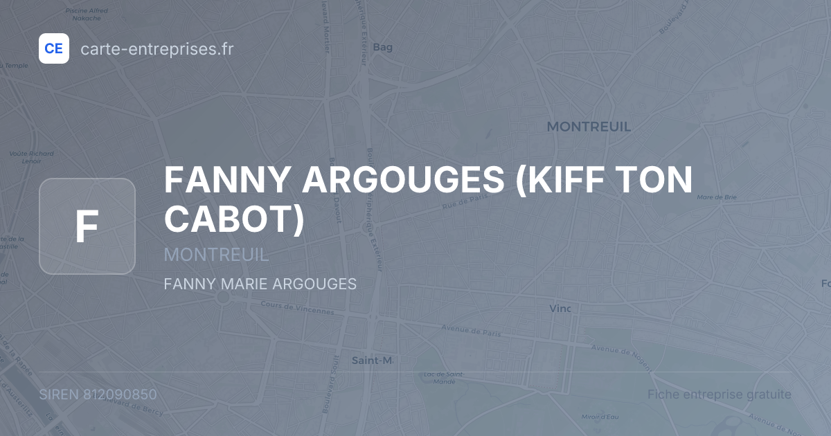 FANNY ARGOUGES (KIFF TON CABOT) — 812090850 — fiche entreprise