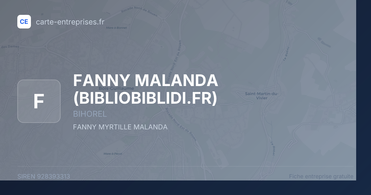 FANNY MALANDA (BIBLIOBIBLIDI.FR) — 928393313 — fiche entreprise