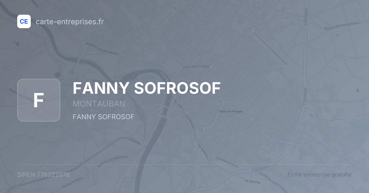 FANNY SOFROSOF — 776222978 — fiche entreprise