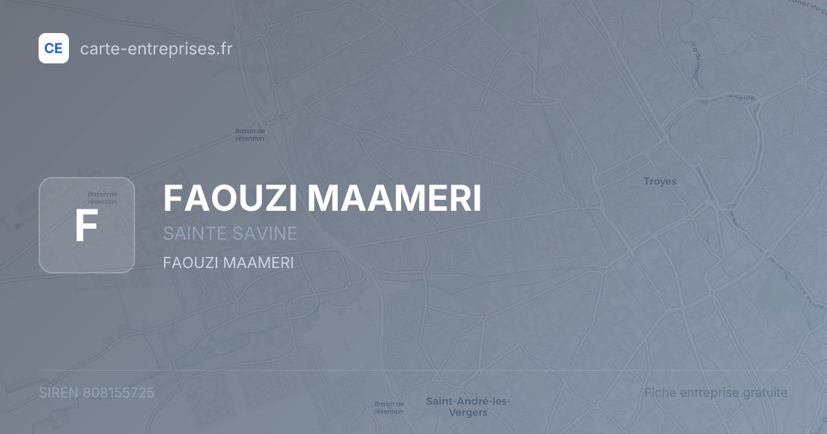 FAOUZI MAAMERI — 808155725 — fiche entreprise