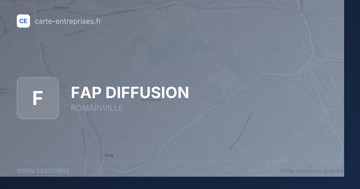 FAP DIFFUSION — 342070943 — fiche entreprise