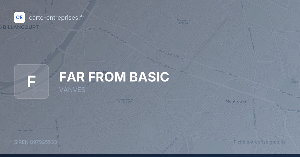 FAR FROM BASIC — 897925533 — fiche entreprise