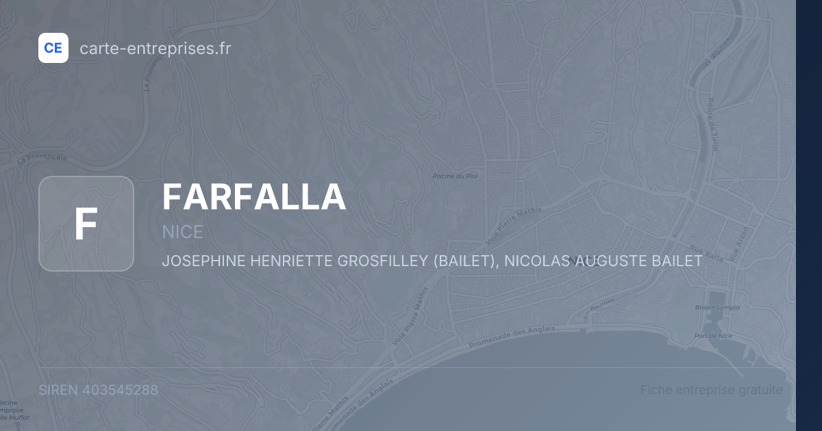 FARFALLA — 403545288 — fiche entreprise