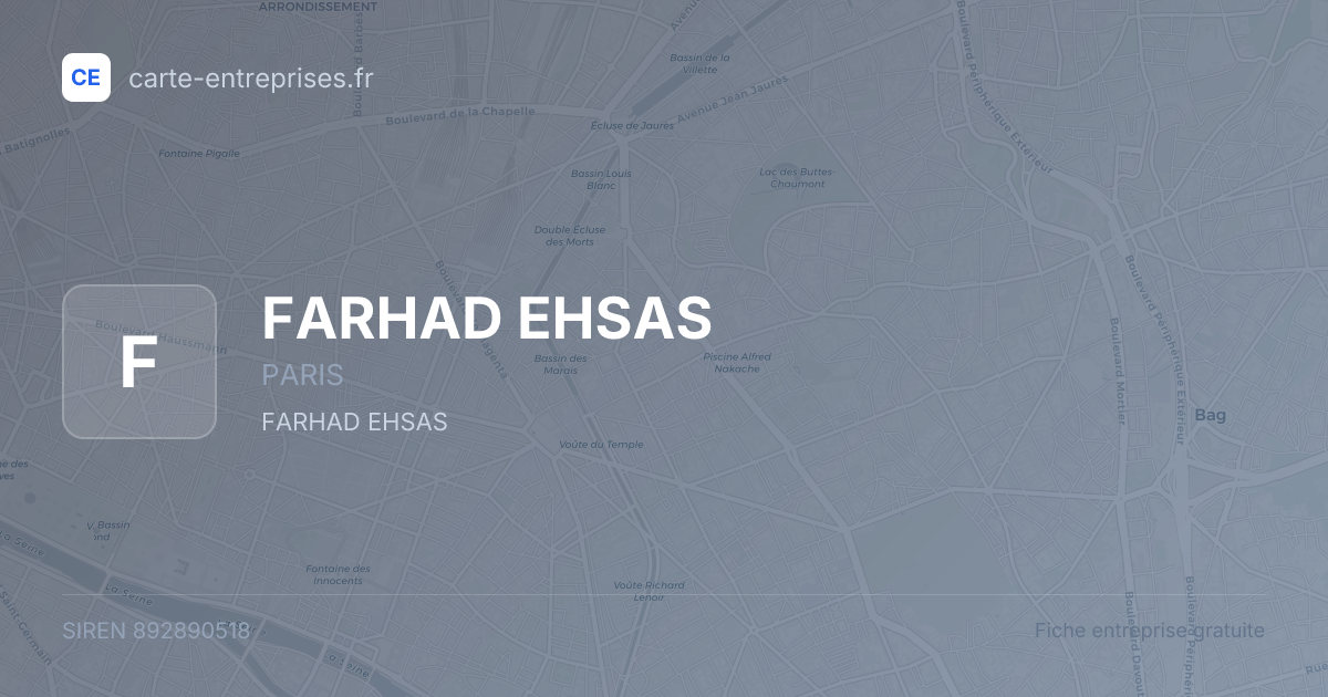 FARHAD EHSAS — 892890518 — fiche entreprise