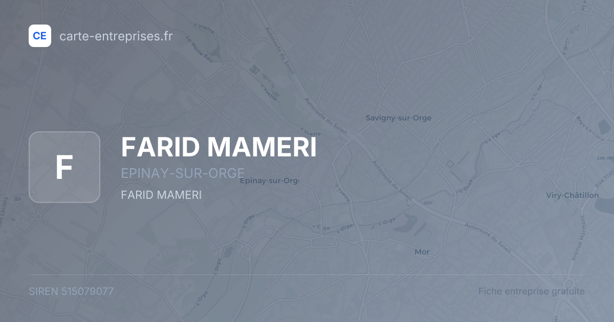 FARID MAMERI — 515079077 — fiche entreprise