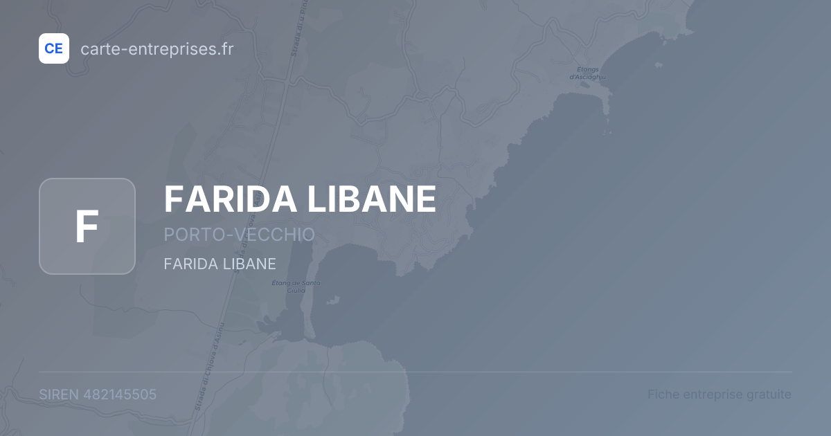 FARIDA LIBANE — 482145505 — fiche entreprise