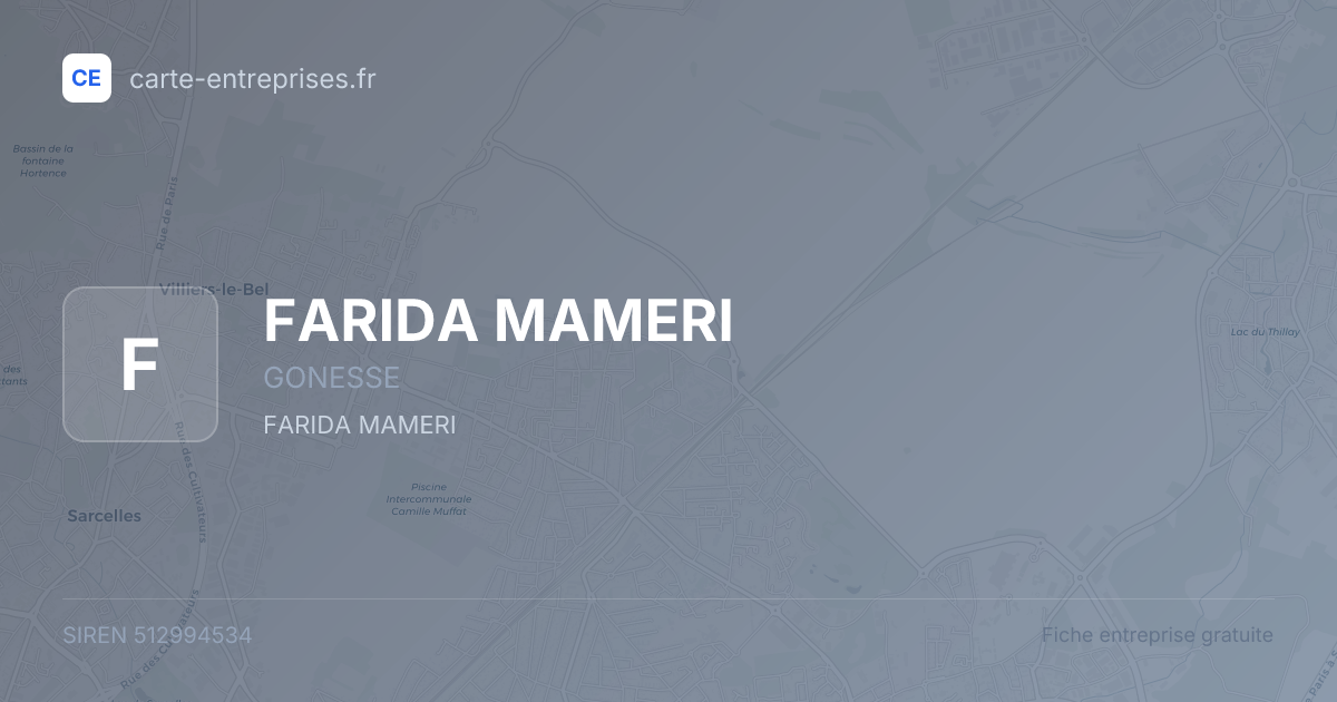 FARIDA MAMERI — 512994534 — fiche entreprise