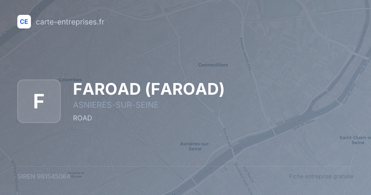 FAROAD — 981545064 — fiche entreprise