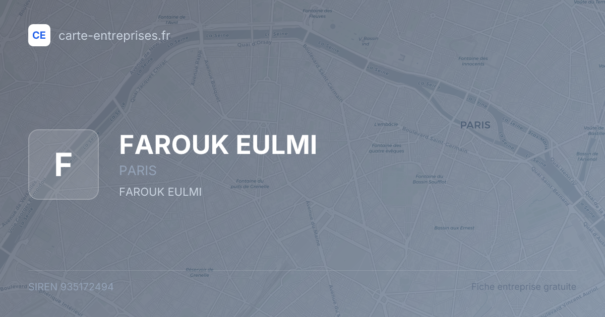 FAROUK EULMI — 935172494 — fiche entreprise