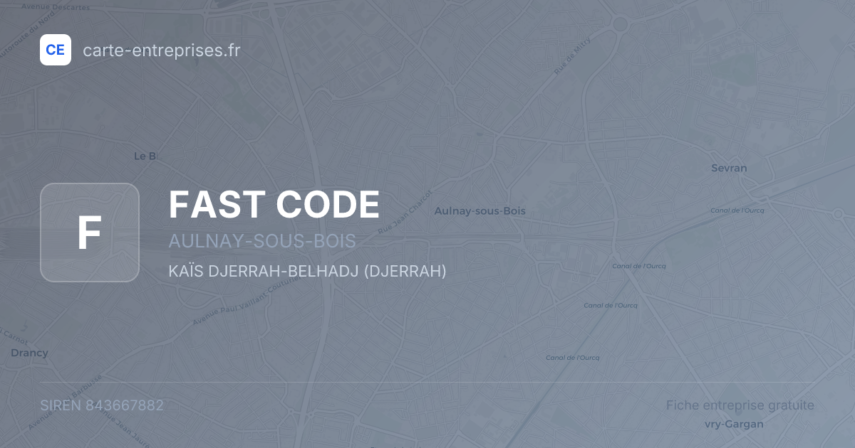 FAST CODE — 843667882 — fiche entreprise