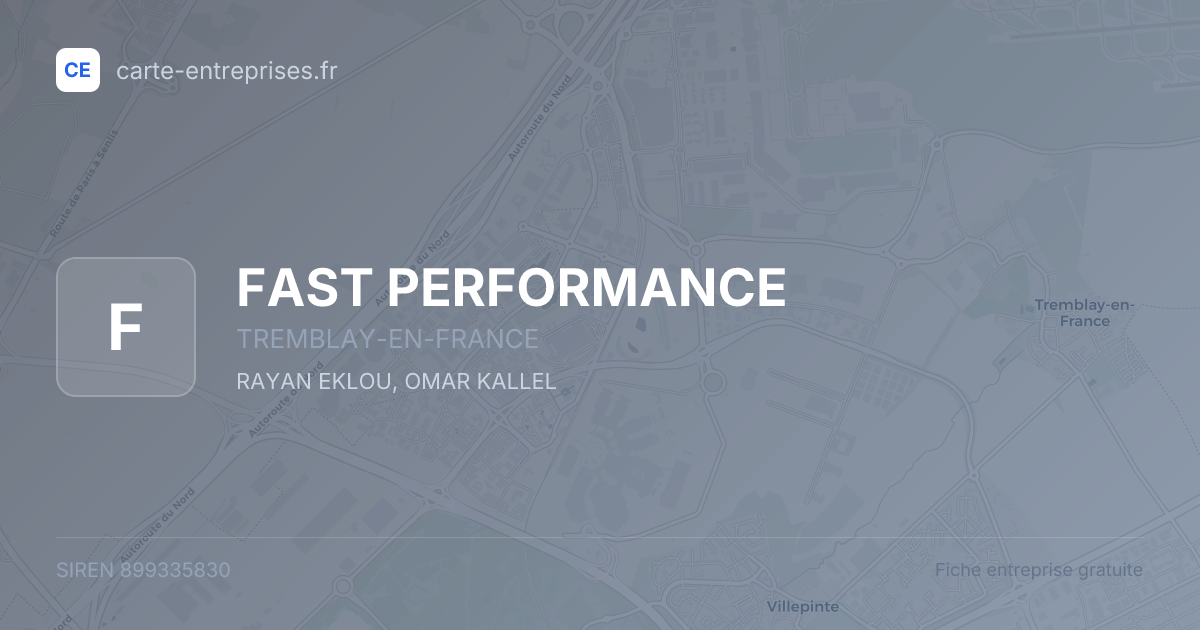 FAST PERFORMANCE — 899335830 — fiche entreprise