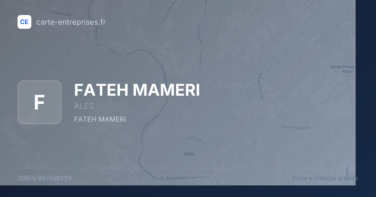 FATEH MAMERI — 987459229 — fiche entreprise