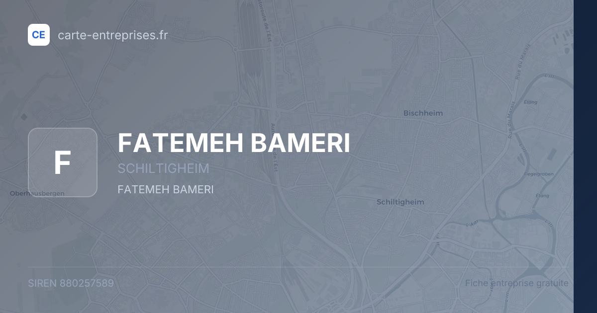 FATEMEH BAMERI — 880257589 — fiche entreprise