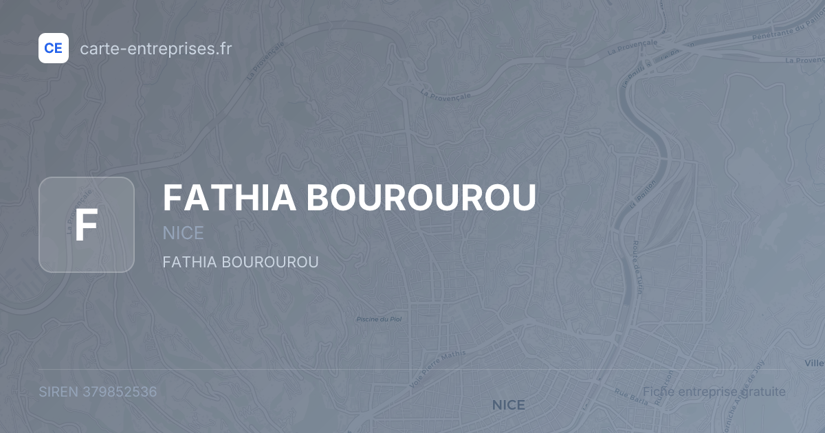 FATHIA BOUROUROU — 379852536 — fiche entreprise