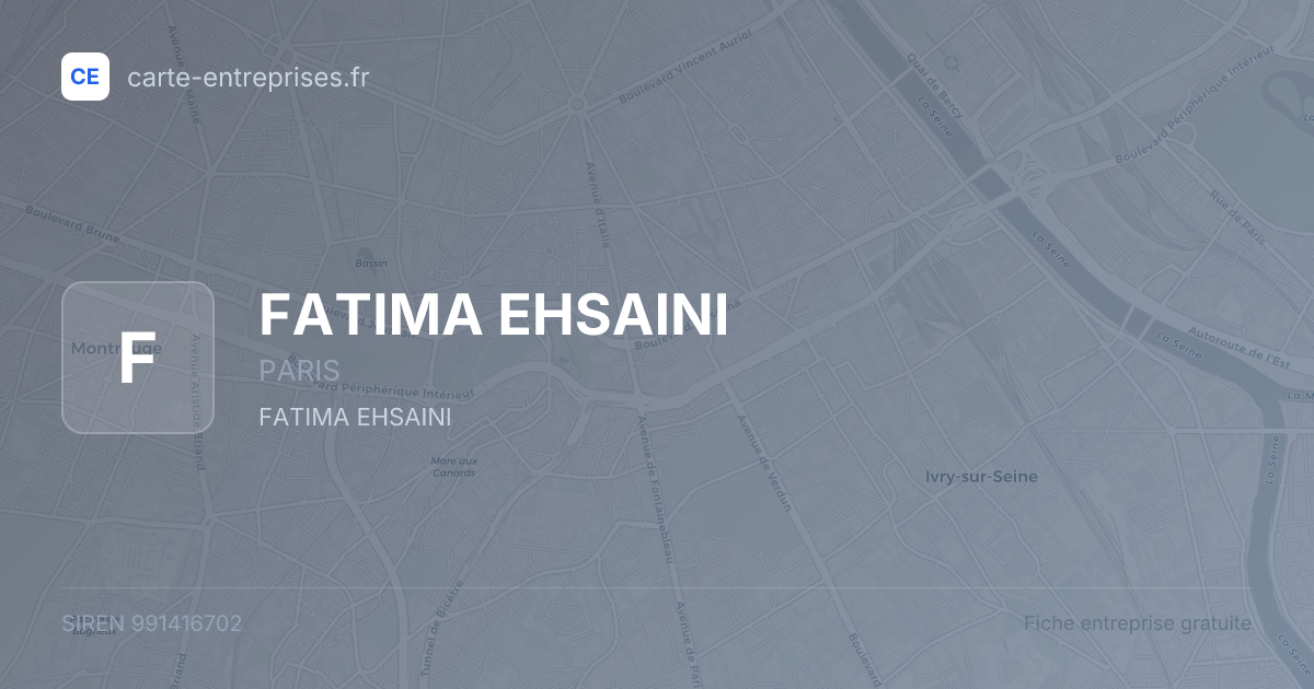 FATIMA EHSAINI — 991416702 — fiche entreprise