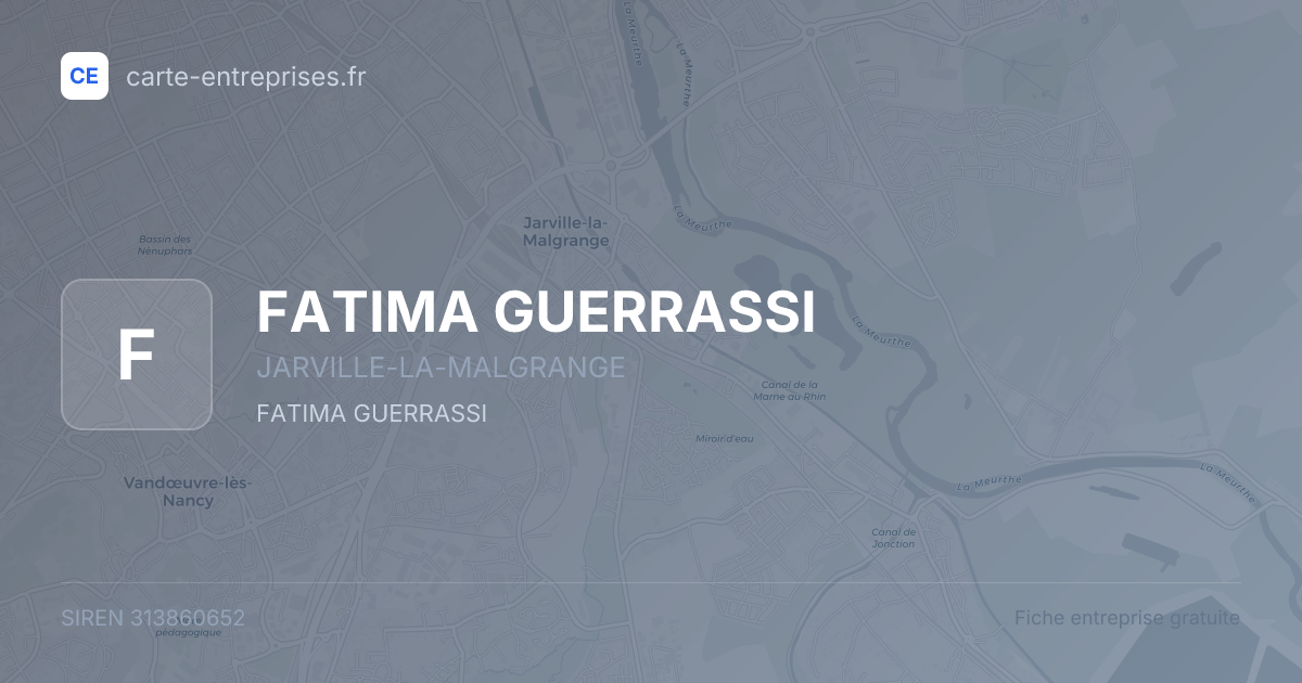 FATIMA GUERRASSI — 313860652 — fiche entreprise