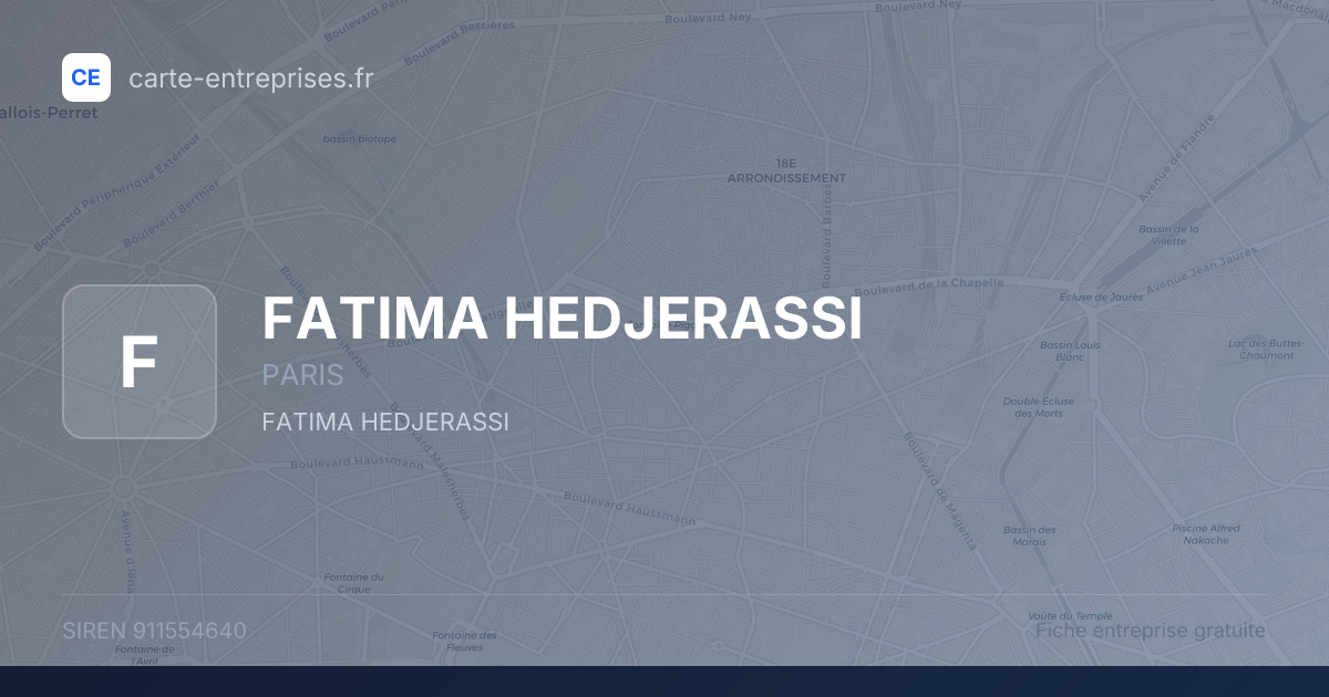 FATIMA HEDJERASSI — 911554640 — fiche entreprise