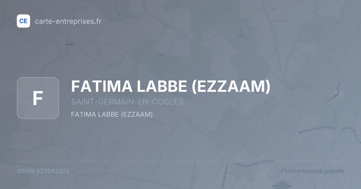 FATIMA LABBE (EZZAAM) — 423042928 — fiche entreprise