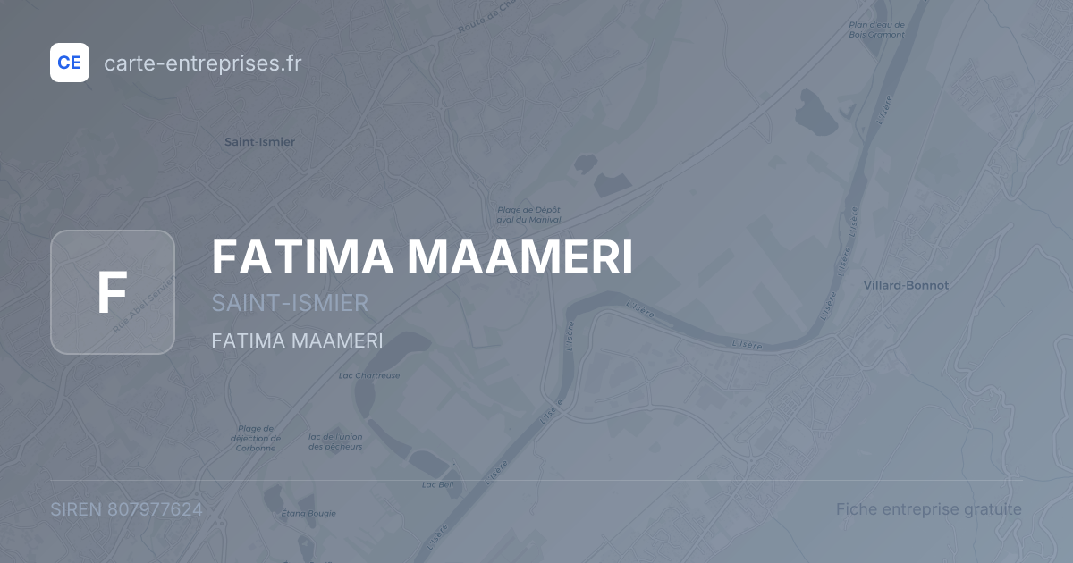 FATIMA MAAMERI — 807977624 — fiche entreprise