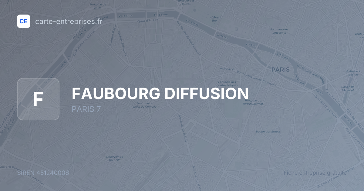 FAUBOURG DIFFUSION — 451240006 — fiche entreprise