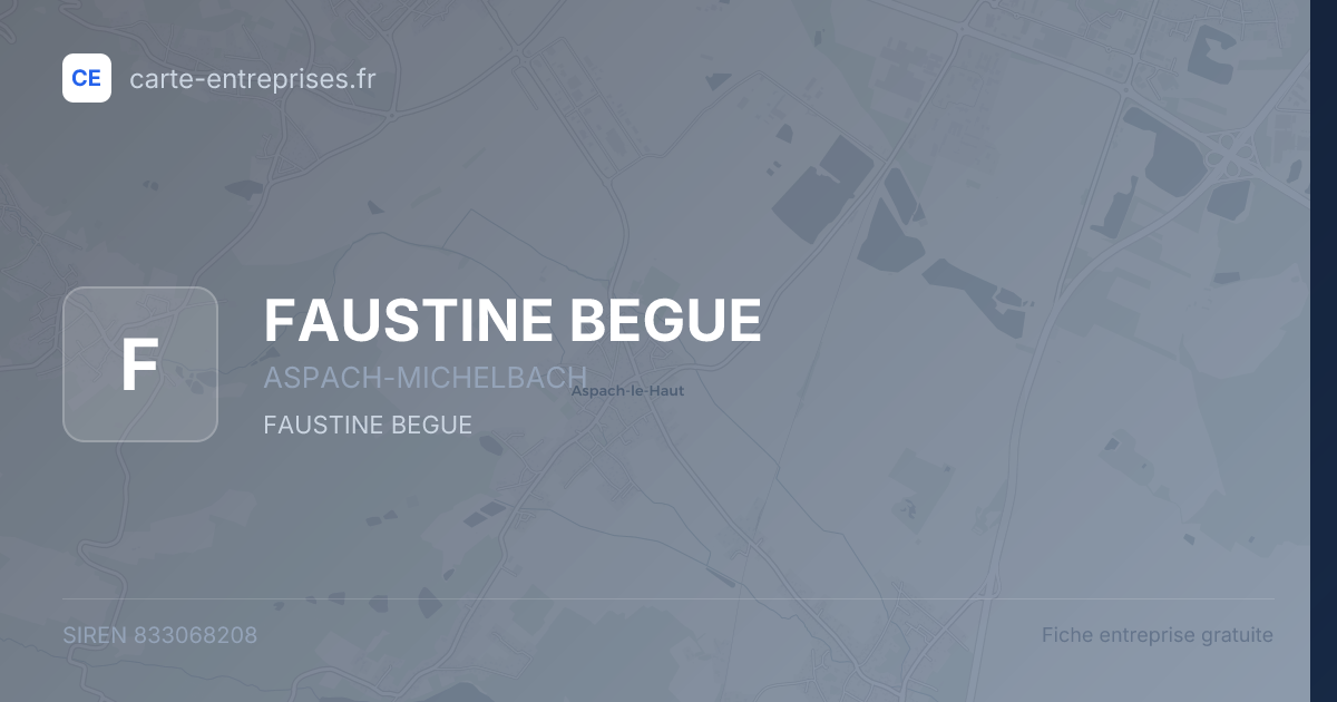 FAUSTINE BEGUE — 833068208 — fiche entreprise