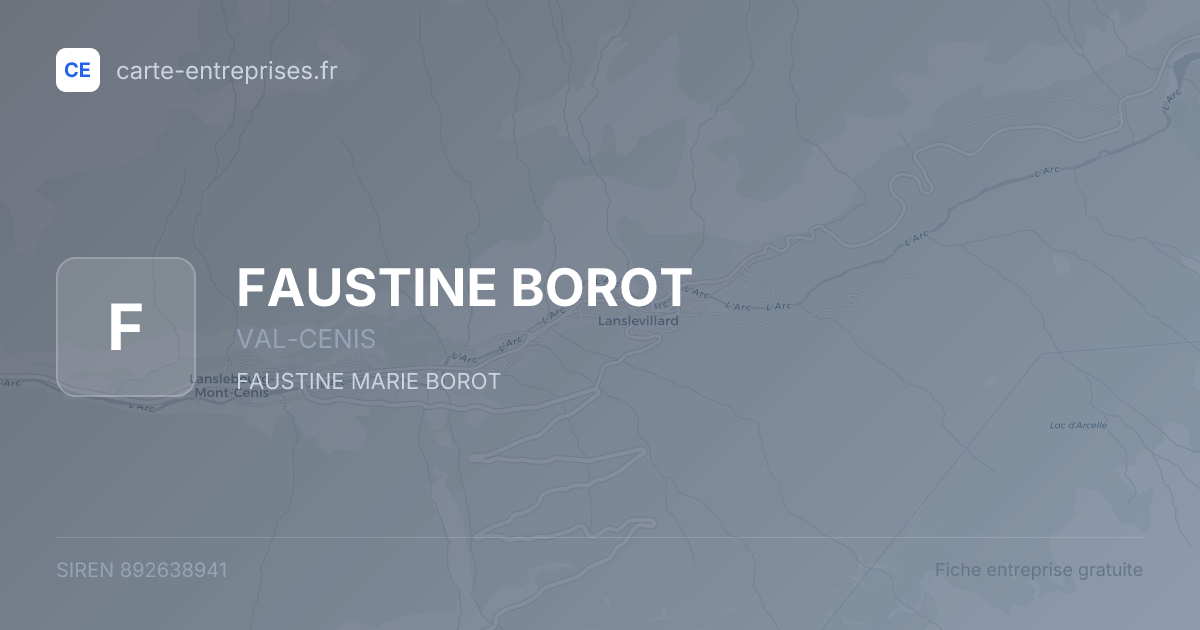 FAUSTINE BOROT — 892638941 — fiche entreprise