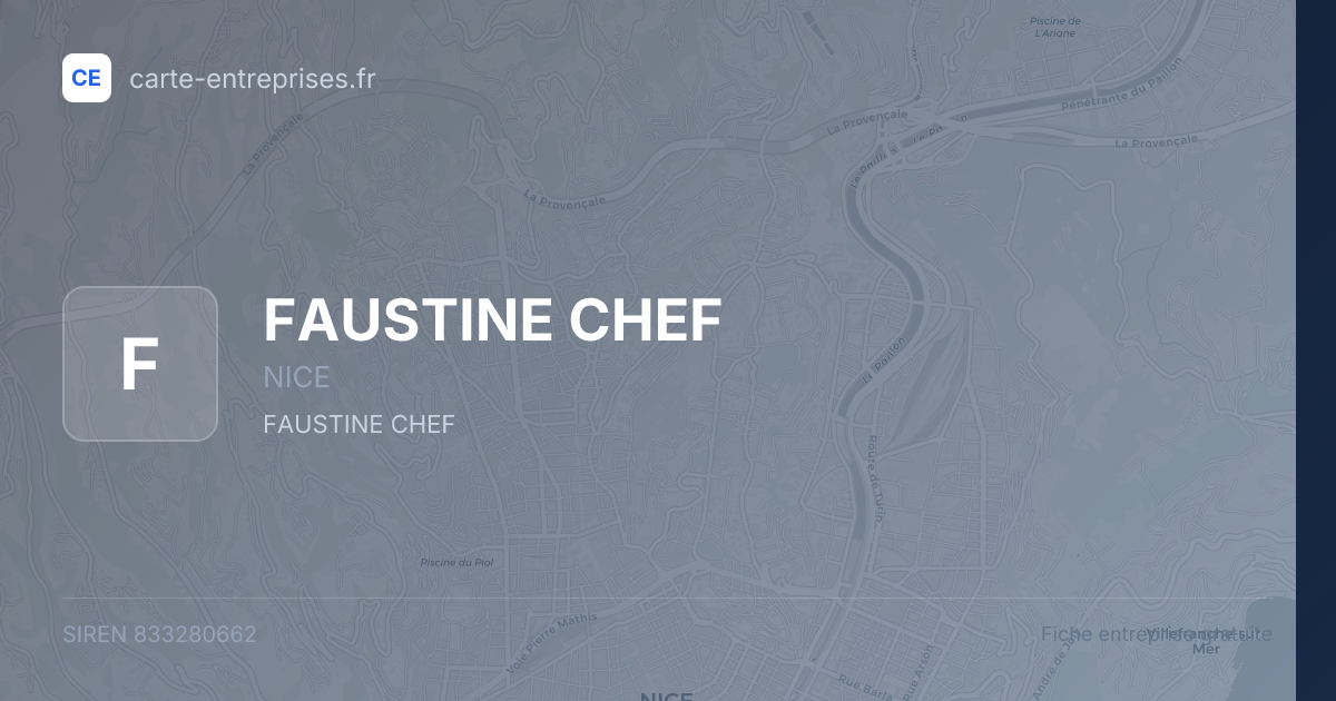 FAUSTINE CHEF — 833280662 — fiche entreprise