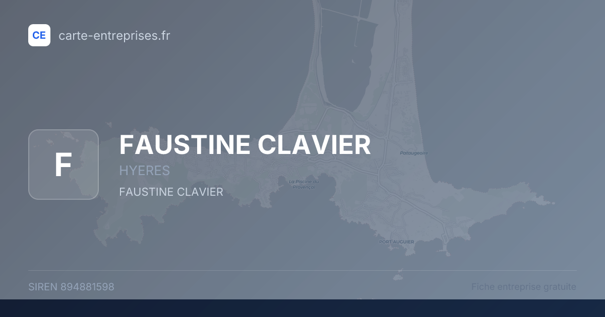 FAUSTINE CLAVIER — 894881598 — fiche entreprise