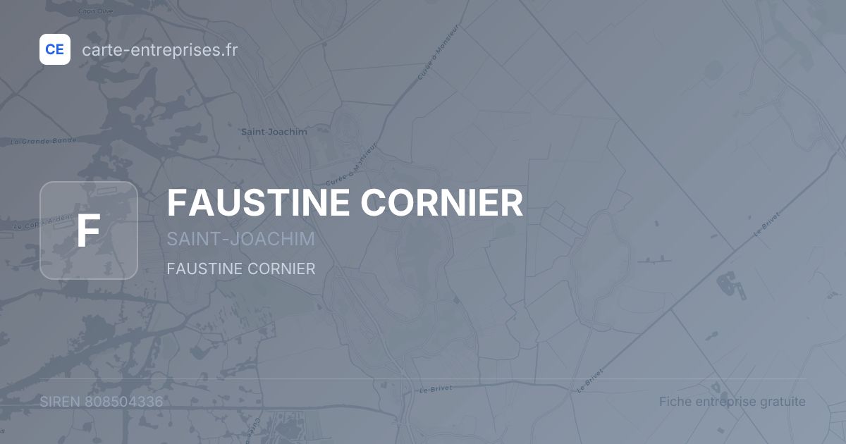 FAUSTINE CORNIER — 808504336 — fiche entreprise