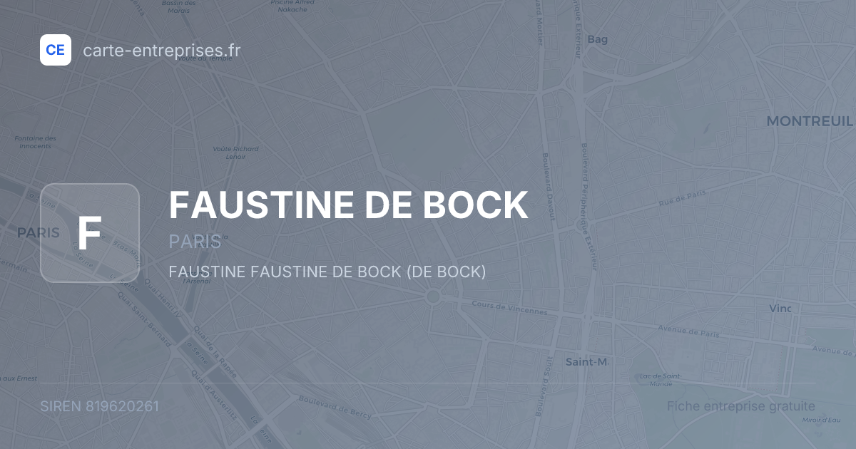 FAUSTINE DE BOCK — 819620261 — fiche entreprise