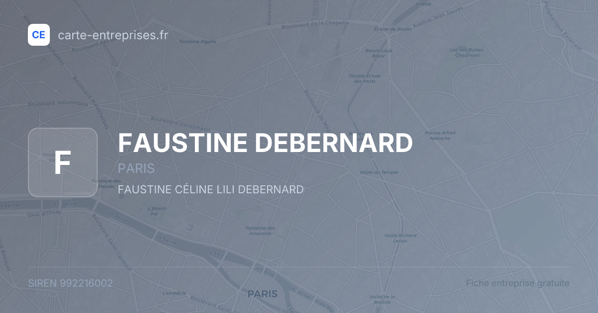 FAUSTINE DEBERNARD — 992216002 — fiche entreprise