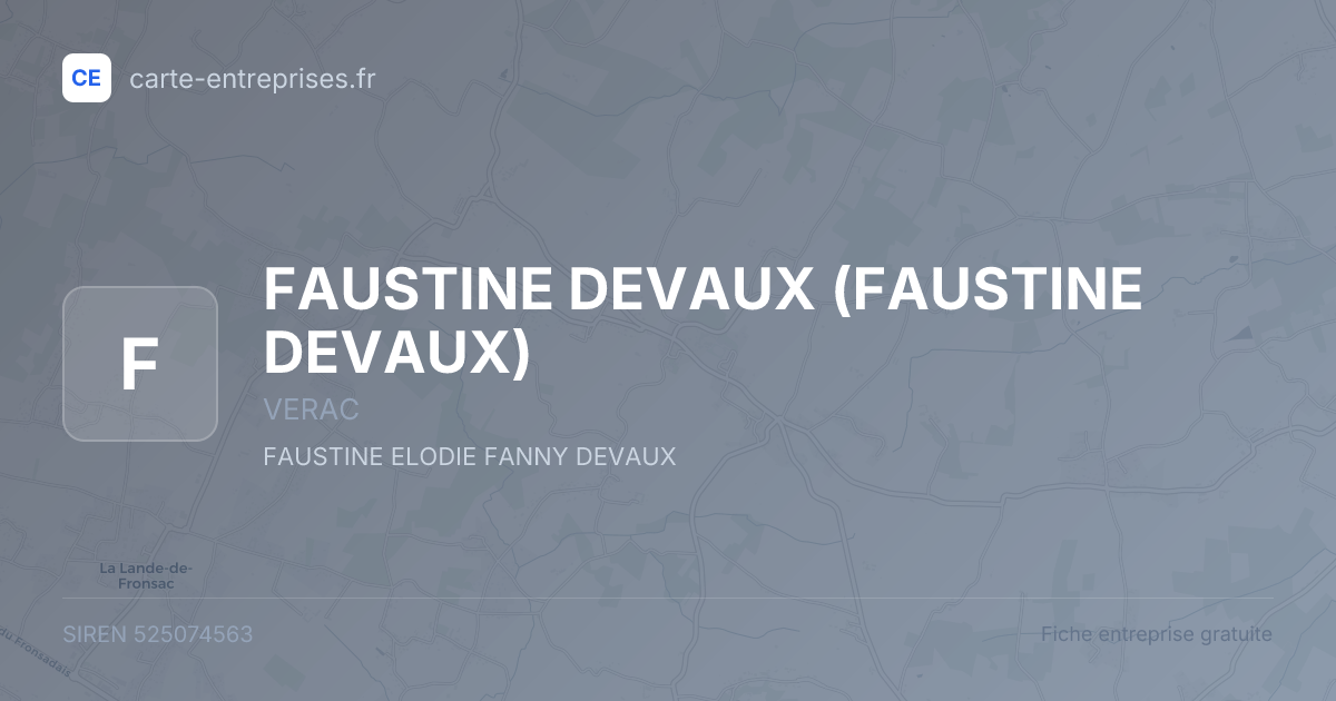 FAUSTINE DEVAUX — 525074563 — fiche entreprise