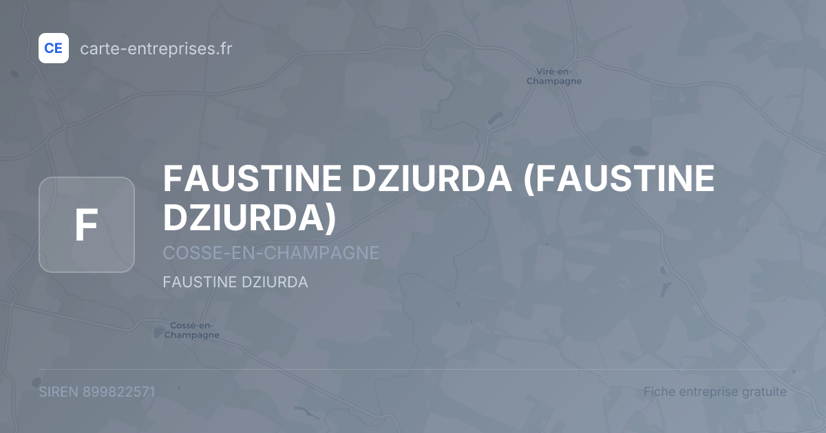 FAUSTINE DZIURDA — 899822571 — fiche entreprise