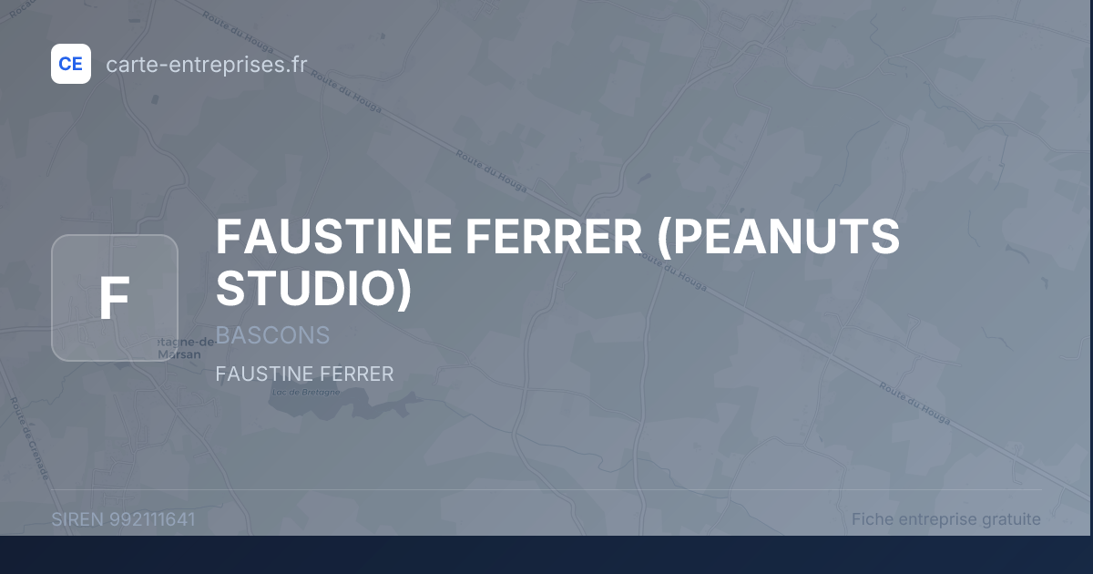 FAUSTINE FERRER (PEANUTS STUDIO) — 992111641 — fiche entreprise