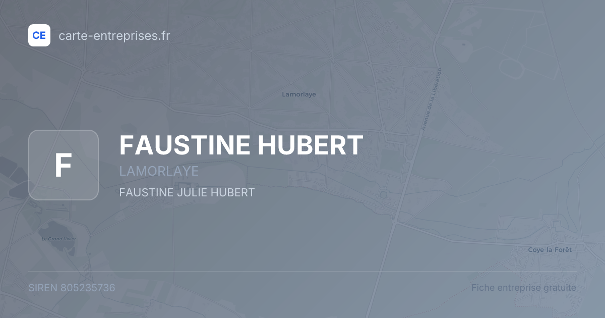 FAUSTINE HUBERT — 805235736 — fiche entreprise