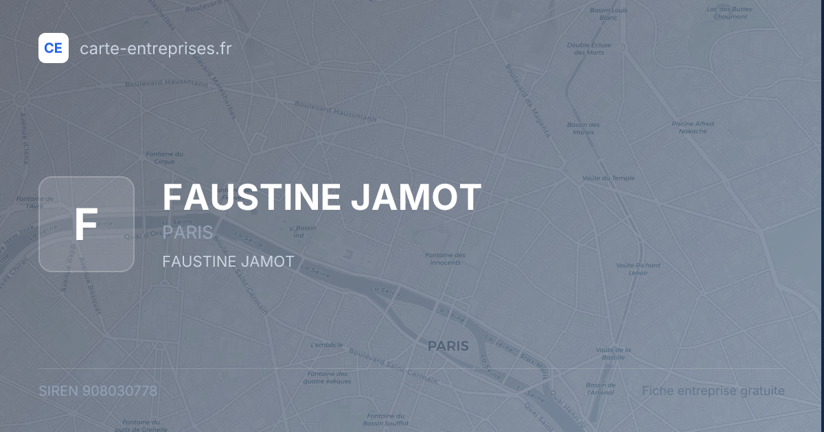 FAUSTINE JAMOT — 908030778 — fiche entreprise