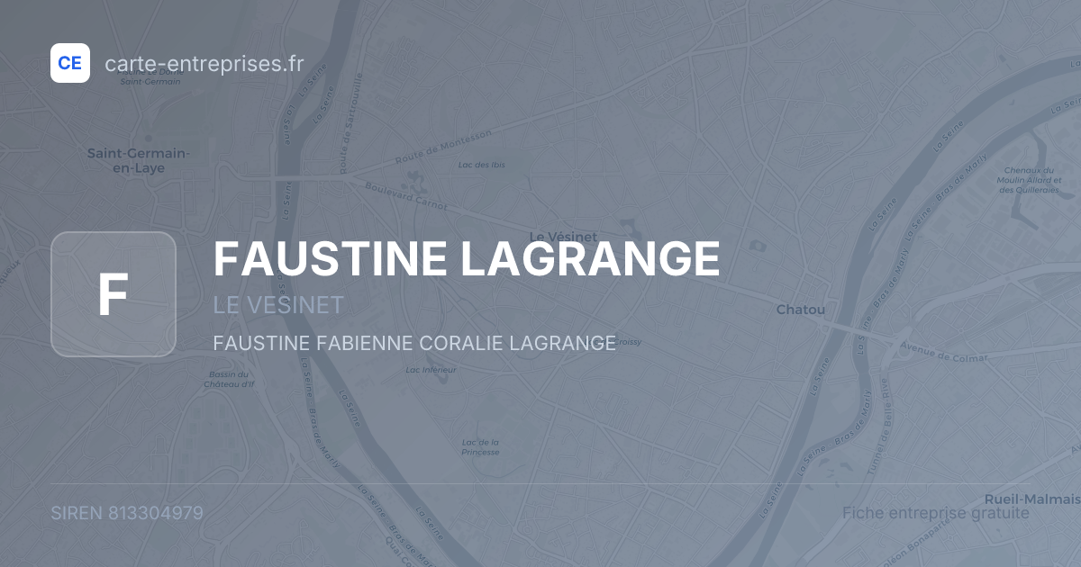 FAUSTINE LAGRANGE — 813304979 — fiche entreprise