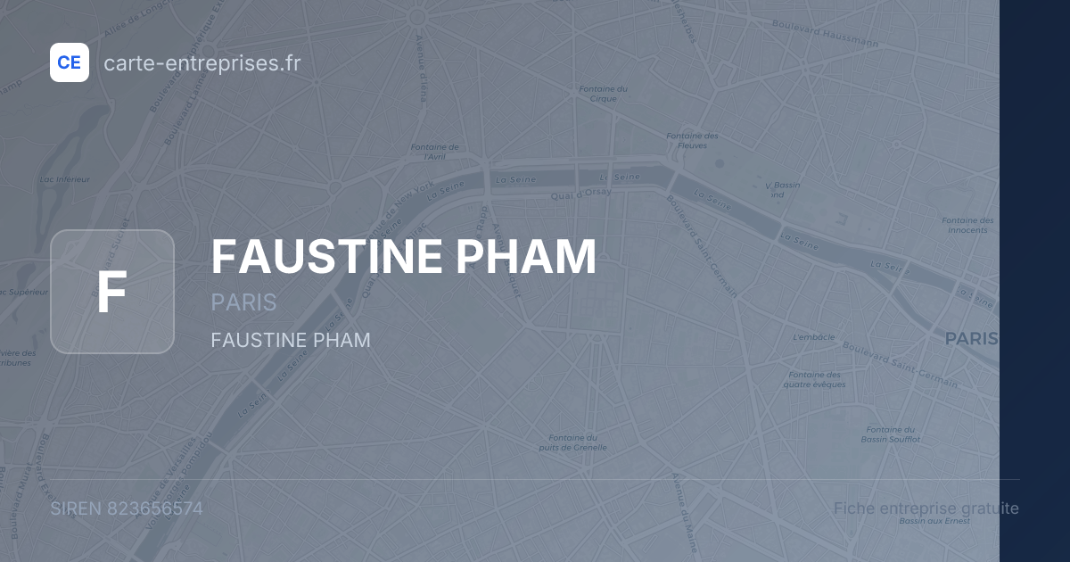 FAUSTINE PHAM — 823656574 — fiche entreprise