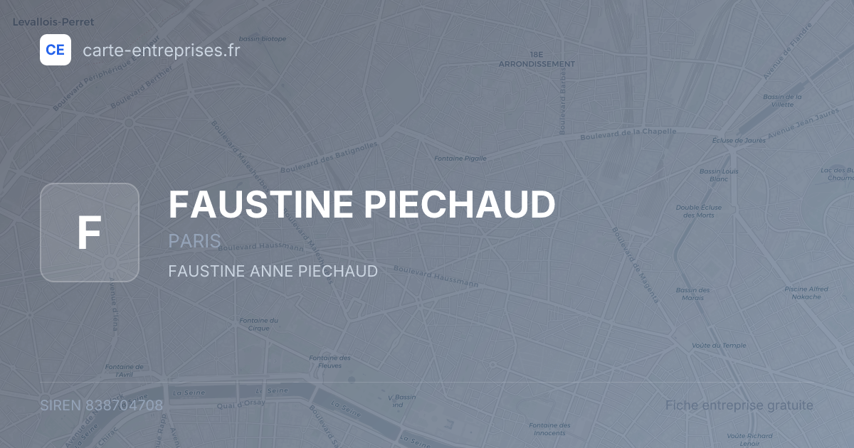 FAUSTINE PIECHAUD — 838704708 — fiche entreprise